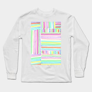 Neon Pastel Stripes Long Sleeve T-Shirt